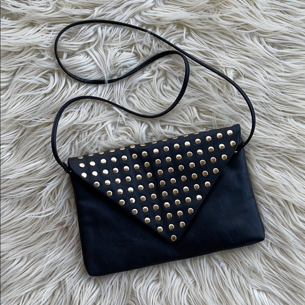 Black with Gold Studs Clutch